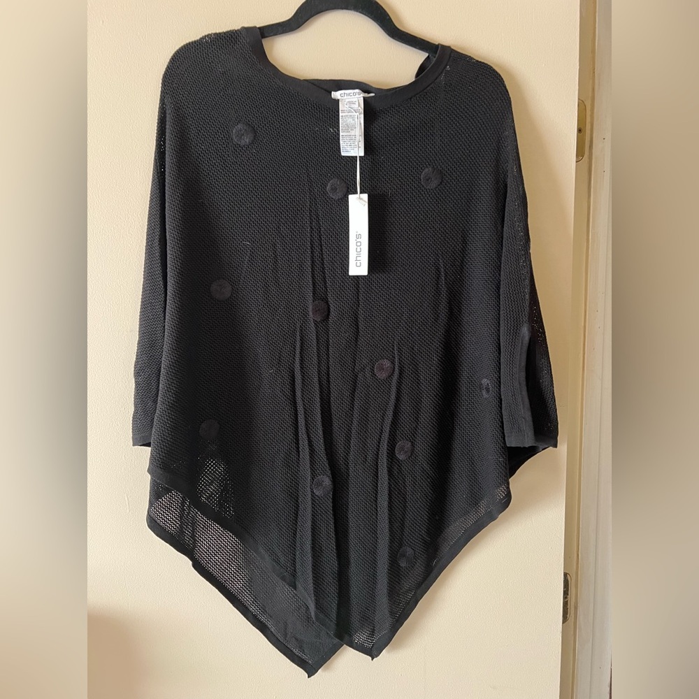 Chico's Black Poncho Sweater